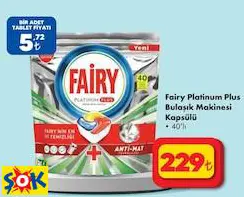 Fairy Platinum Plus Bulaşık Makinesi Kapsülü 40'Lı