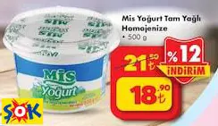 Mis Yoğurt Tam Yağlı Homojenize 500 G