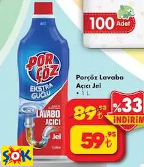 Porçöz Lavabo Açıcı Jel 1 L