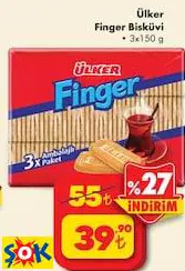 Ülker Finger Bisküvi 3X150 G