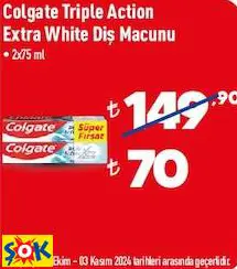 Colgate Triple Action Extra White Diş Macunu 2X75 Ml