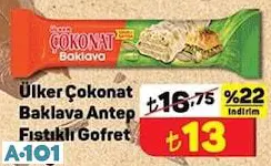 Ülker Çokonat Baklava Antep Fıstıklı Gofret 30 G