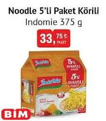 Indomie Noodle 5'Li Paket Körili 375 G