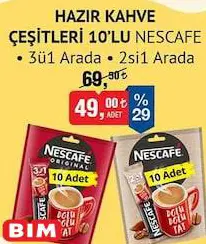 Nescafe Hazır Kahve Çeşitleri 10'Lu