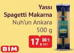 Nuh'un Ankara Yassı Spagetti Makarna 500 G