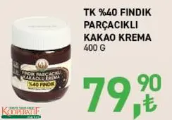 Tarım Kredi Birlik %40 Fındık Parçacıklı Kakao Krema 400 G