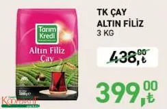 Tarım Kredi Birlik Çay Altın Filiz 3 Kg