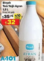 Birşah Tam Yağlı Ayran 1,5 L