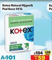 Kotex Natural Hijyenik Ped Gece 14'Lü