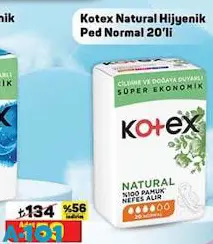 Kotex Natural Hijyenik Ped Normal 20'Li