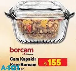 Paşabahçe Borcam Cam Kapaklı Kare Borcam 1870 Ccc