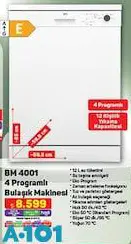 Seg BM 4001 4 Programlı Bulaşık Makinesi