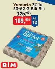 Bili Bili Yumurta 30'Lu 53-62 G