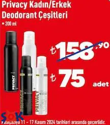 Privacy Kadın/Erkek Deodorant Çeşitleri 200 Ml