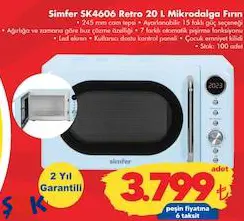 Simfer SK4606 Retro 20 L Mikrodalga Fırın