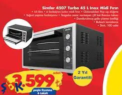 Simfer 4507 Turbo 45 L Inox Midi Fırın