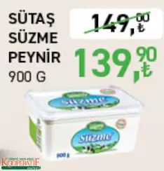 Sütaş Süzme Peynir 900 G