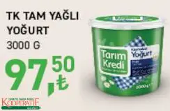 Tarım Kredi Birlik Tam Yağlı Yoğurt 3000 G