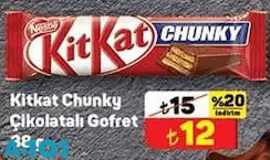 Kitkat Chunky Çikolatalı Gofret 38 G