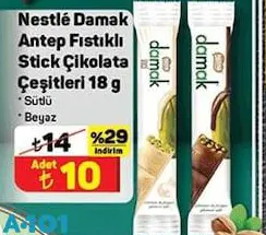 Nestle Damak Antep Fıstıklı Stick Çikolata Çeşitleri 18 G