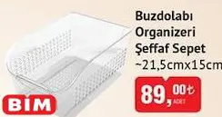 Buzdolabı Organizeri Şeffaf Sepet 21.5x15 cm