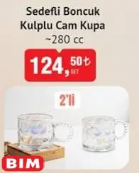 Glass in Love Sedefli Boncuk Kulplu Cam Kupa 280 cc