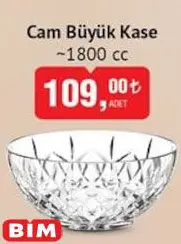 Glass in Love Cam Büyük Kase 1800 cc