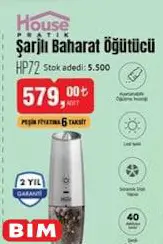 House Pratik Şarjlı Baharat Öğütücü