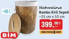 Naturalove Bambu 48 L Kirli Sepeti 35 cm x 50 cm