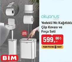 Okyanus Home Yedekli Wc Kağıtlıklı Çöp Kovası ve Fırça Seti