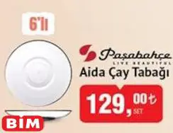 Paşabahçe Aida 6'lı Çay Tabağı