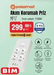 Polosmart Akım Korumalı Priz