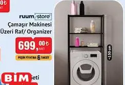 Ruum Store Çamaşır Makinesi Üzeri Raf/Organizer