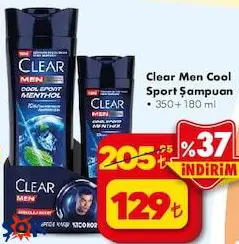 Clear Men Cool Sport Şampuan 350+180 Ml