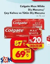 Colgate Max White Diş Macunu/Çay Kahve Ve Tütün Diş Macunu 75 Ml