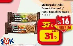 Eti Burçak Fındık Ezmeli Kremalı/Fıstık Ezmeli Kremalı 158 G