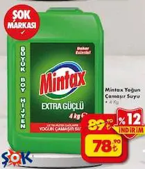 Mintax Yoğun Çamaşır Suyu 4 Kg