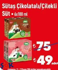 Sütaş Süt Çeşitleri 6X180 Ml