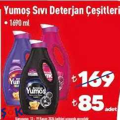 Yumoş Sıvı Deterjan Çeşitleri 1690 Ml