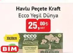 Ecco Yeşil Dünya Havlu Peçete Kraft 150'Li