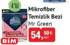 Mr Green Mikrofiber Temizlik Bezi 4'Lü