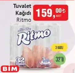 Ritmo 3 Katlı Tuvalet Kağıdı 32'Li