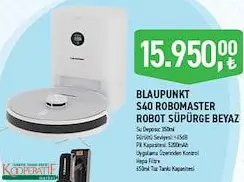 Blaupunkt S40 Robomaster Robot Süpürge Beyaz