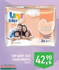 Uni Baby Aile Islak Mendil 3x52'li