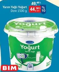 Dost Yarım Yağlı Yoğurt 1500 G