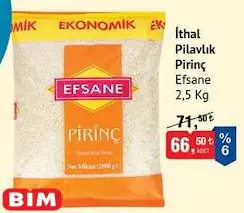 Efsane İthal Pilavlık Pirinç 2.5 Kg