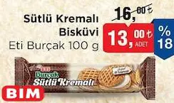 Eti Burçak Sütlü Kremalı Bisküvi 100 G