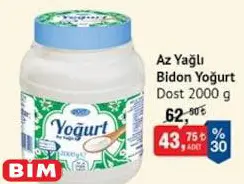 Dost Az Yağlı Bidon Yoğurt 2000 G