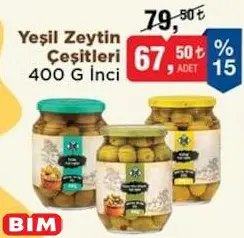 İnci Yeşil Zeytin Çeşitleri 400 G