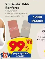 2'Li Yastık Kılıfı Ranforce